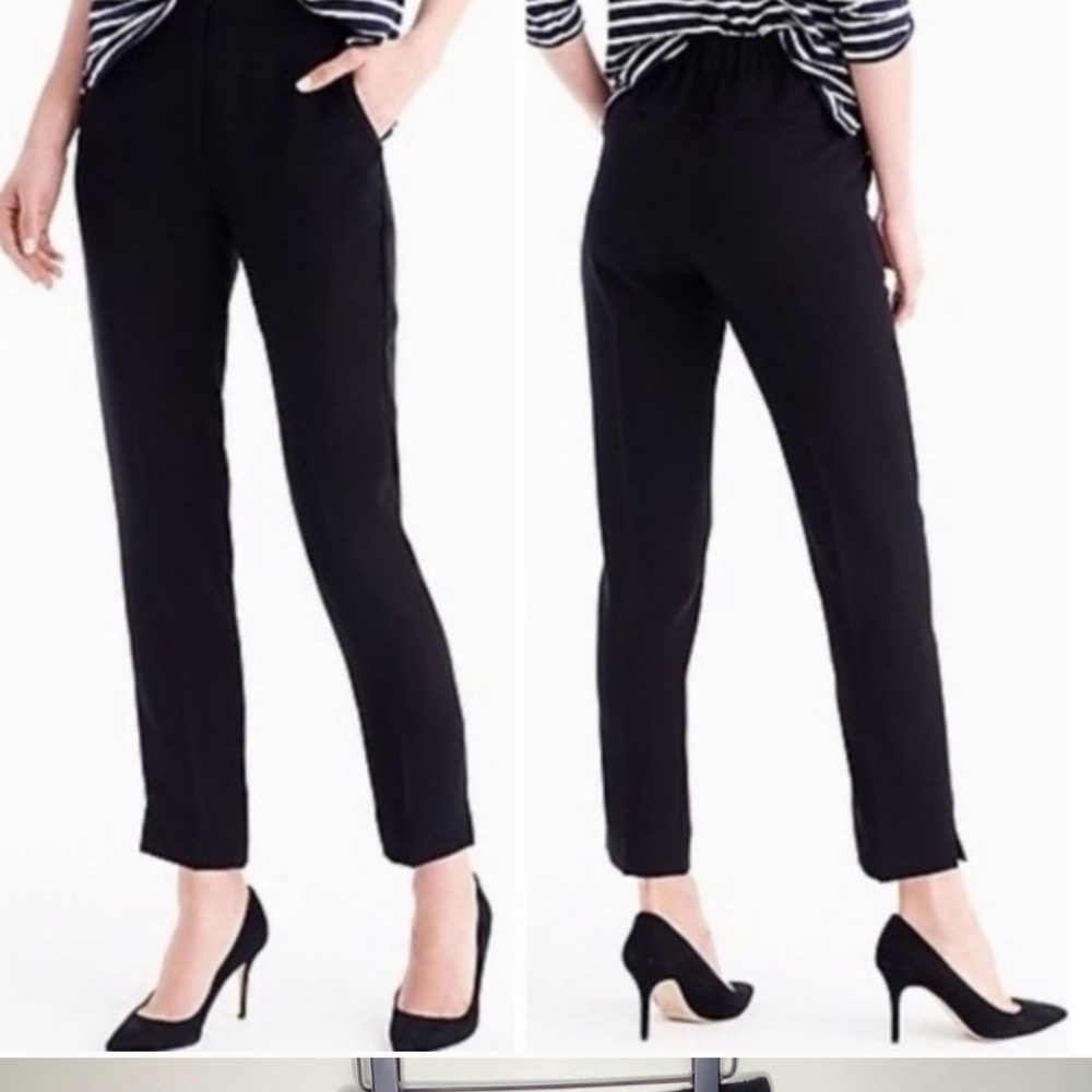 J. Crew Tall Pull-on Easy Pant in Matte Crepe Navy Blue sz.4T style#G8705